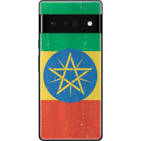 Ethiopia Flag Distressed Google Pixel 6 Pro Skin